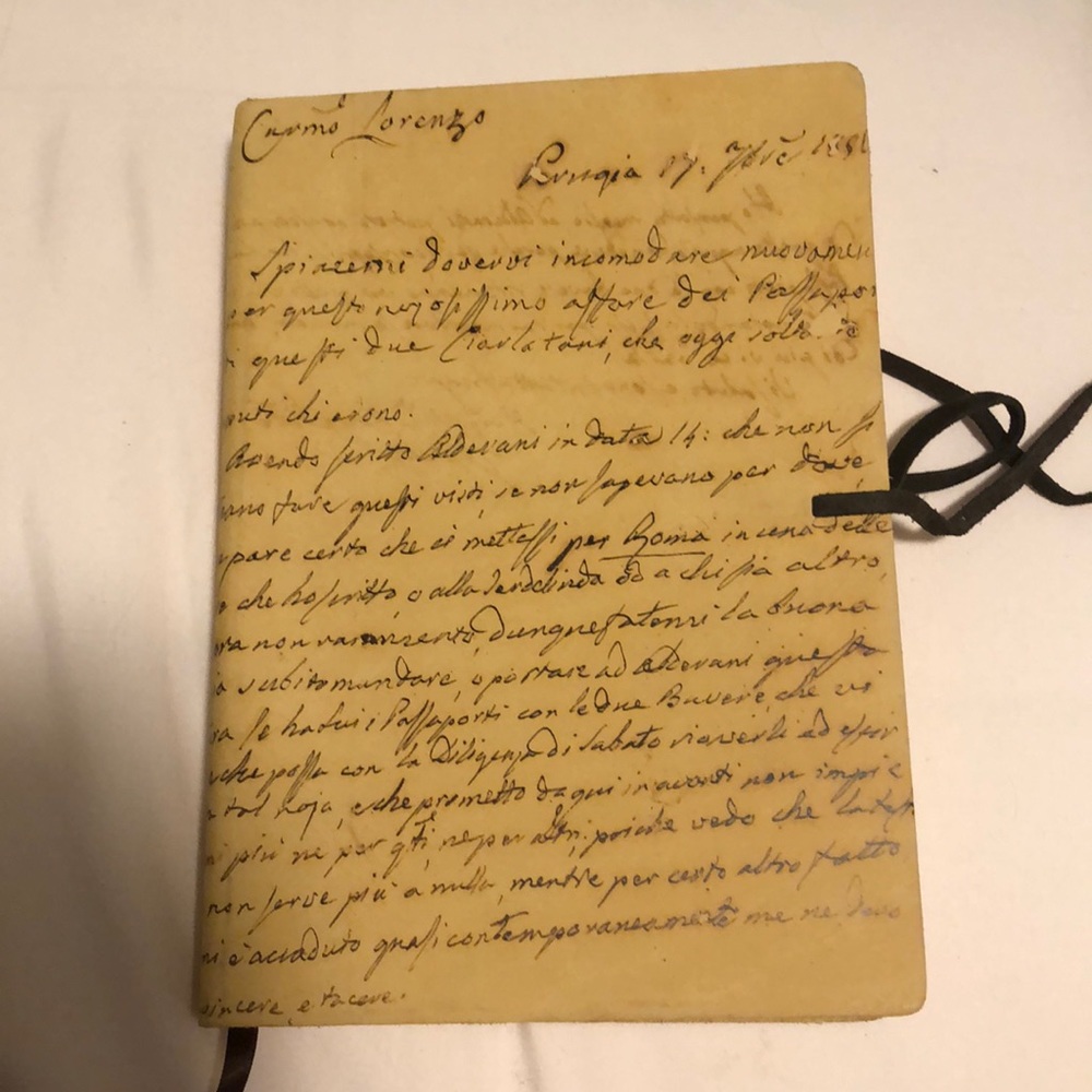 Handmade Italian leather bound journal